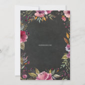 Blush Pink Floral Chalkboard Weddenschap Kaart (Achterkant)