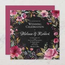 Blush Pink Floral Chalkboard Weddenschap