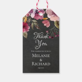 Blush Pink Floral Chalkboard Wedding Favor Labels Cadeaulabel