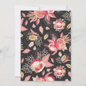 Blush Pink Floral & Chalkboard Wedding Invitation Kaart (Achterkant)