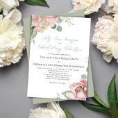 Blush Pink Floral Classic Wedding Kaart
