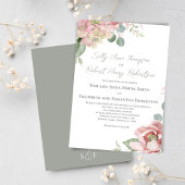 Blush Pink Floral Classic Wedding Kaart