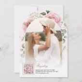 Blush Pink Floral Coquette Bow Arch Vrijgezellenfe Kaart (Achterkant)