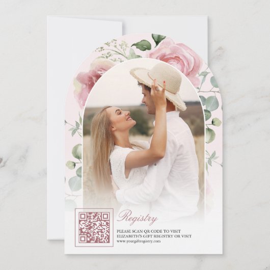 Blush Pink Floral Coquette Bow Arch Vrijgezellenfe Kaart (Achterkant)