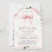 Blush Pink Floral Coquette Bow Arch Vrijgezellenfe Kaart (Voorkant)