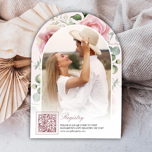 Blush Pink Floral Coquette Bow Arch Vrijgezellenfe Kaart