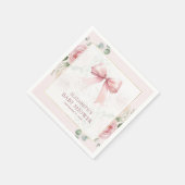 Blush Pink Floral Coquette Bow Baby shower Servet (Hoek)