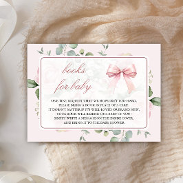 Blush Pink Floral Coquette Bow Boek Verzoek Informatiekaartje