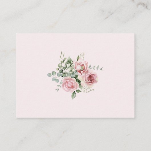 Blush Pink Floral Coquette Bow Boek Verzoek Informatiekaartje (Achterkant)