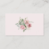 Blush Pink Floral Coquette Bow Luier Raffle Informatiekaartje (Achterkant)