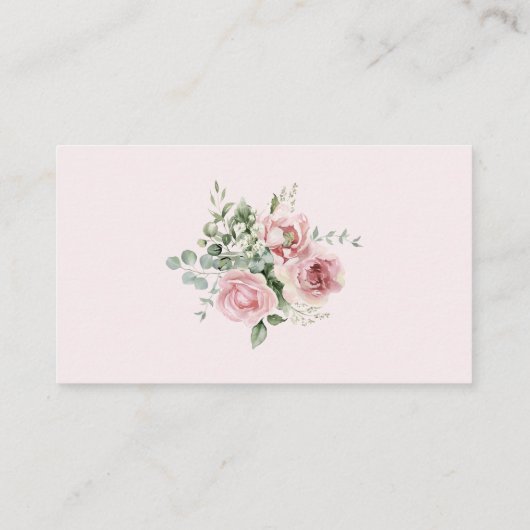 Blush Pink Floral Coquette Bow Luier Raffle Informatiekaartje (Achterkant)