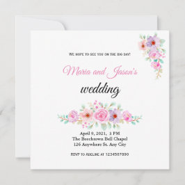 Blush Pink Floral Country Weddenschap Kaart