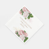 Blush Pink  Floral Couple's Vrijgezellenfeest Servet (Hoek)