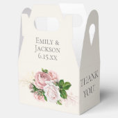 Blush Pink Floral Cream Wedding Bedankdoosjes (Geopend)