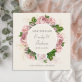  Blush Pink Floral Cream Weduwnaar Opslagdatum Kaart