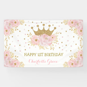  Blush Pink Floral Crown Princess Birthday Spandoek