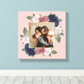 Blush Pink Floral Custom Photo op Canvas (Insitu (Houten vloer))