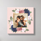 Blush Pink Floral Custom Photo op Canvas (Voorkant)