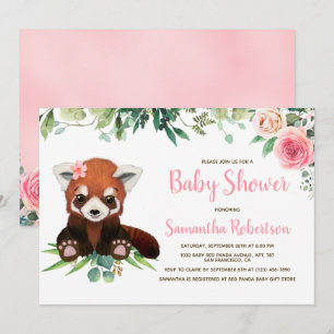 Blush Pink Floral Cute Beer Girl Baby shower Kaart