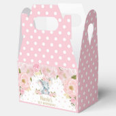 Blush Pink Floral Cute Elephant Birthday Dank je Bedankdoosjes (Geopend)