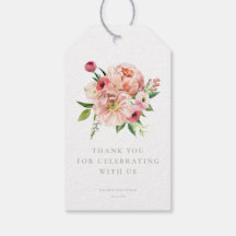Blush Pink Floral Dank u voor cadeau Labels