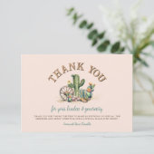 Blush Pink Floral Desert Cactus Bedankt Kaarten (Staand voorkant)