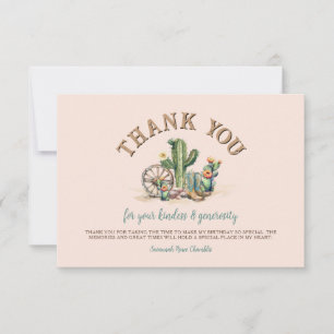 Blush Pink Floral Desert Cactus Bedankt Kaarten