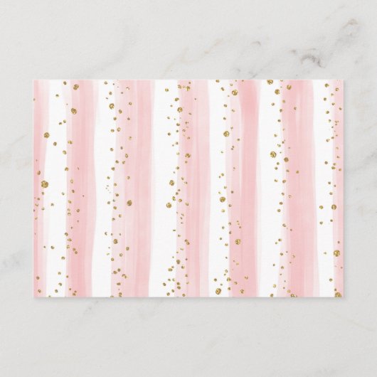  Blush Pink Floral Diaper Raffle Baby Girl Informatiekaartje (Achterkant)