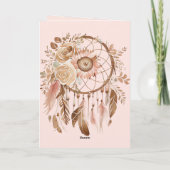 Blush Pink Floral Dream Catcher Verjaardag Kaart (Achterkant)
