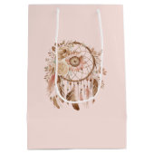 Blush Pink Floral Dream Catcher Verjaardag Medium Cadeauzakje (Achterkant)