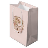 Blush Pink Floral Dream Catcher Verjaardag Medium Cadeauzakje (Achterkant Gekanteld)