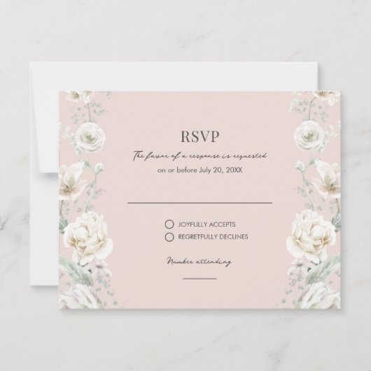Blush Pink Floral Dream Wedding RSVP (Voorkant)