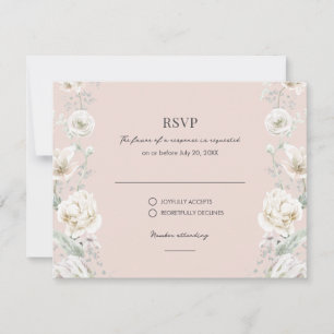 Blush Pink Floral Dream Wedding RSVP