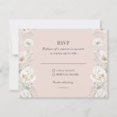 Blush Pink Floral Dream Wedding RSVP Kaartje (Voorkant)