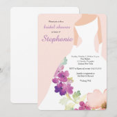 Blush Pink Floral Dress Bridal Shower Uitnodiging (Voorkant / Achterkant)