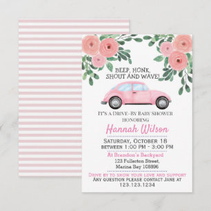 Blush Pink Floral Drive beroemd gemaakt door Baby Kaart