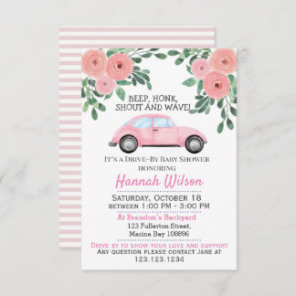 Blush Pink Floral Drive beroemd gemaakt door Baby  Kaart