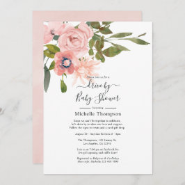 Blush Pink Floral Drive by Shower Kaart