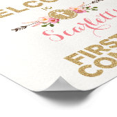 Blush Pink Floral drocatcher Communauteit Welkom Poster (Hoek)