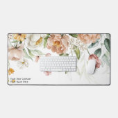 Blush Pink Floral Drop 1600s Stilleven Kunst Bureaumat (Keyboard & Muis)