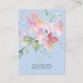Blush Pink Floral Earring Display Holder Card Visitekaartje (Achterkant)