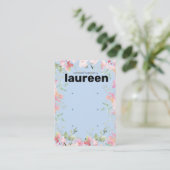 Blush Pink Floral Earring Display Holder Card Visitekaartje (Staand voorkant)