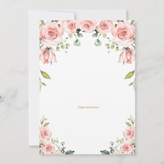 Blush Pink Floral Een zoete Eerste Verjaardag Kaart (Achterkant)