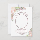 Blush Pink Floral Elegant Boho Wedding Photo Save The Date (Voorkant)