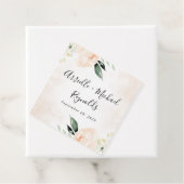 Blush Pink Floral Elegant Champagne Garden Wedding Bedankjes Labels (In situ)