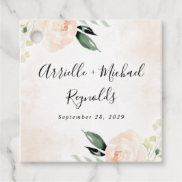 Blush Pink Floral Elegant Champagne Garden Wedding Bedankjes Labels