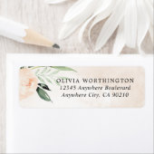 Blush Pink Floral Elegant Champagne Garden Wedding Etiket (Insitu)