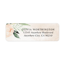 Blush Pink Floral Elegant Champagne Garden Wedding Etiket