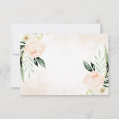 Blush Pink Floral Elegant Champagne Garden Wedding RSVP Kaartje (Achterkant)