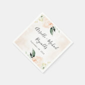 Blush Pink Floral Elegant Champagne Garden Wedding Servet (Hoek)